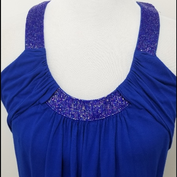 Guess halter top royal blue with beading small - Picture 2 of 5